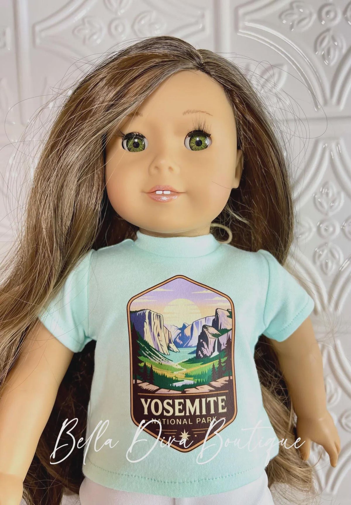 NATIONAL PARKS 18" Girl Doll T-shirts- CUSTOM Design Tees-Logo Graphic Tops Designed to fit 18 Inch Dolls