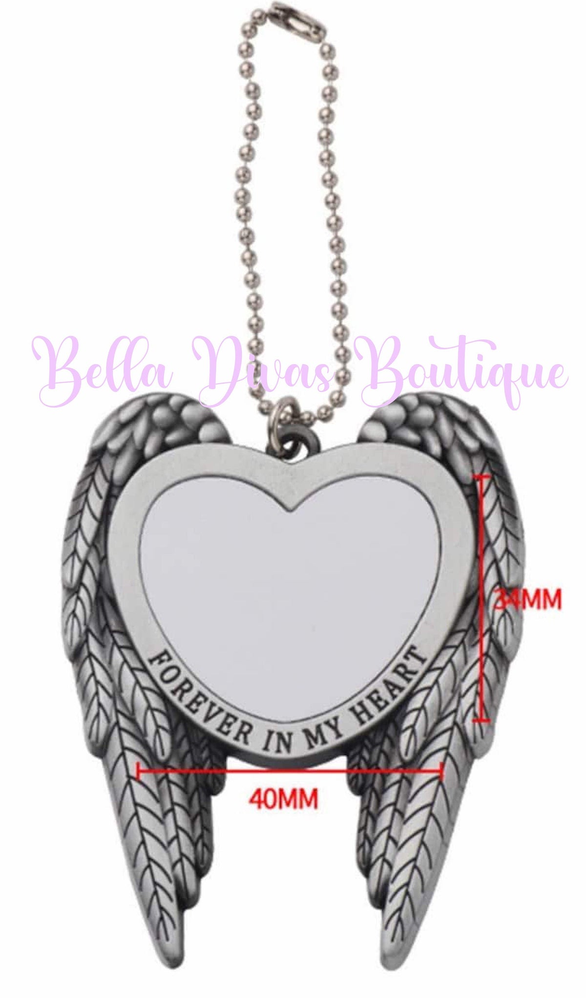 PERSONALIZED Angel Wings Photo Ornament – Forever In My Heart Remembrance Charm
