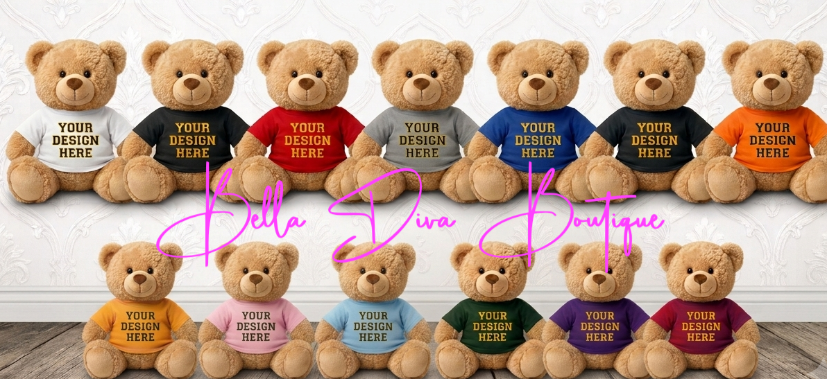 CUSTOM DESIGN Teddy Bear T-Shirt- Personalized Tee fits most Stuffed 14" Animals Plushies