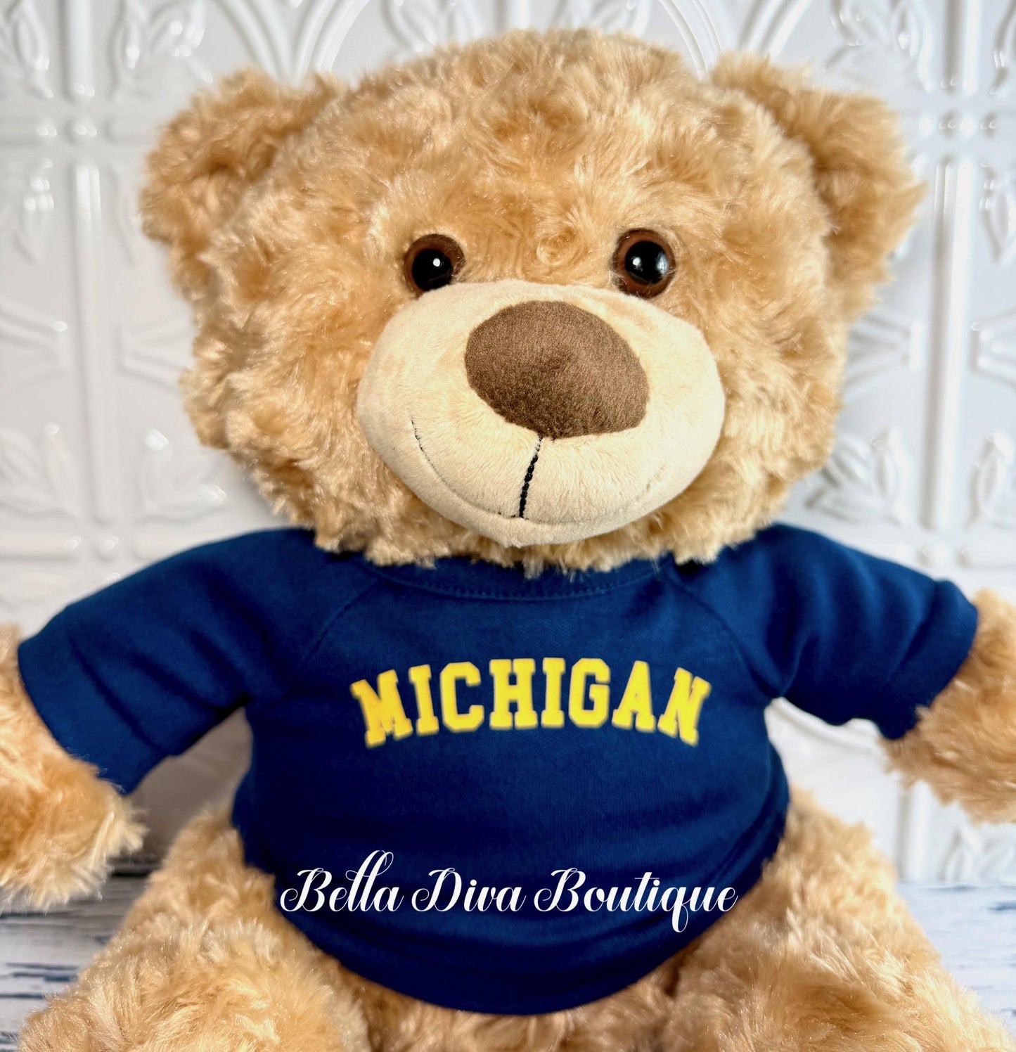 CUSTOM DESIGN Teddy Bear Shirt-PERSONALIZED Name Daddy Hug Bear, Animals Plushies Gift T-Shirt, Photo & Text Tee made to fit 14" Bears