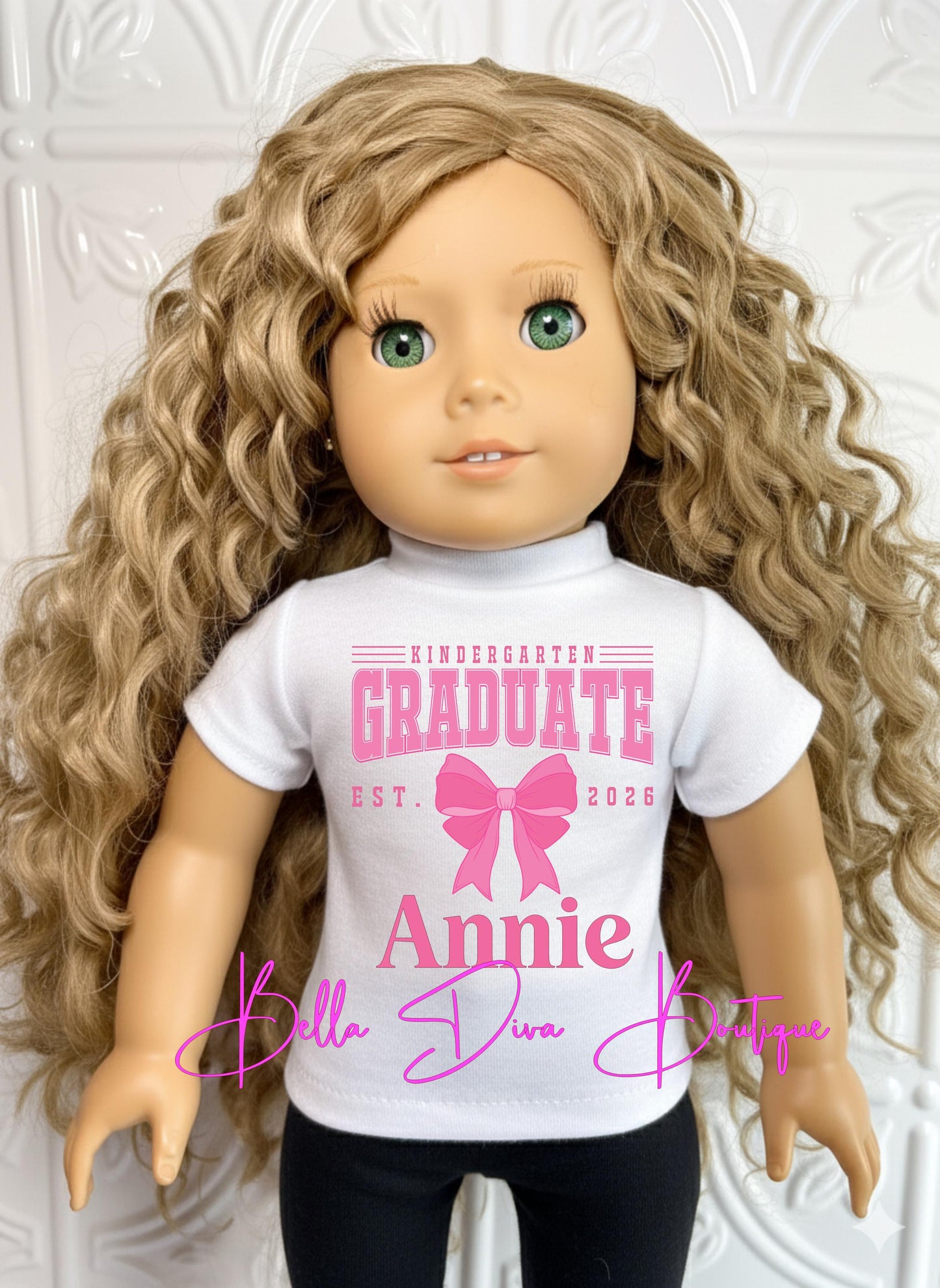 18" Girl Doll GRADUATION CLASS Of 2026 Shirt- Custom Graduated Personalized Doll Tee- Custom Graphic Design Top Made to fit 18 Inch Dolls