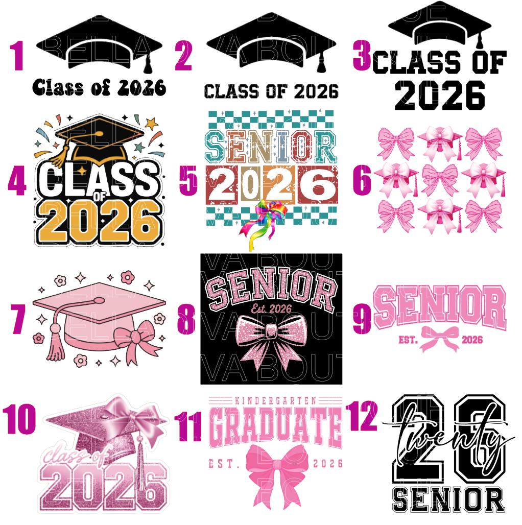 18" Girl Doll GRADUATION CLASS Of 2026 Shirt- Custom Graduated Personalized Doll Tee- Custom Graphic Design Top Made to fit 18 Inch Dolls