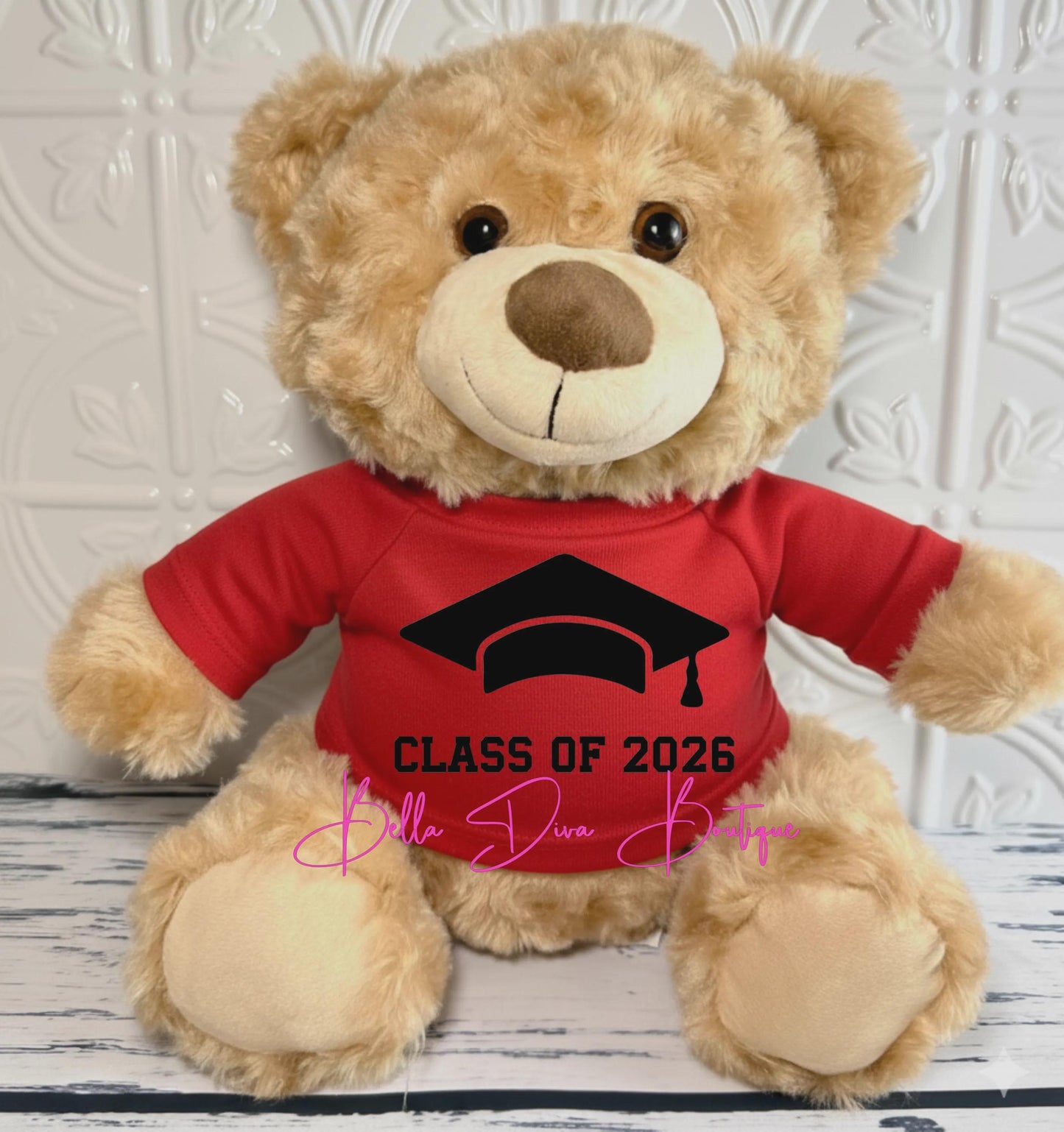 CLASS of 2026 GRADUATION Teddy Bear T-shirts- Custom Design/ Personalized Plush Tees Fits Most 14" Stuffed Animals