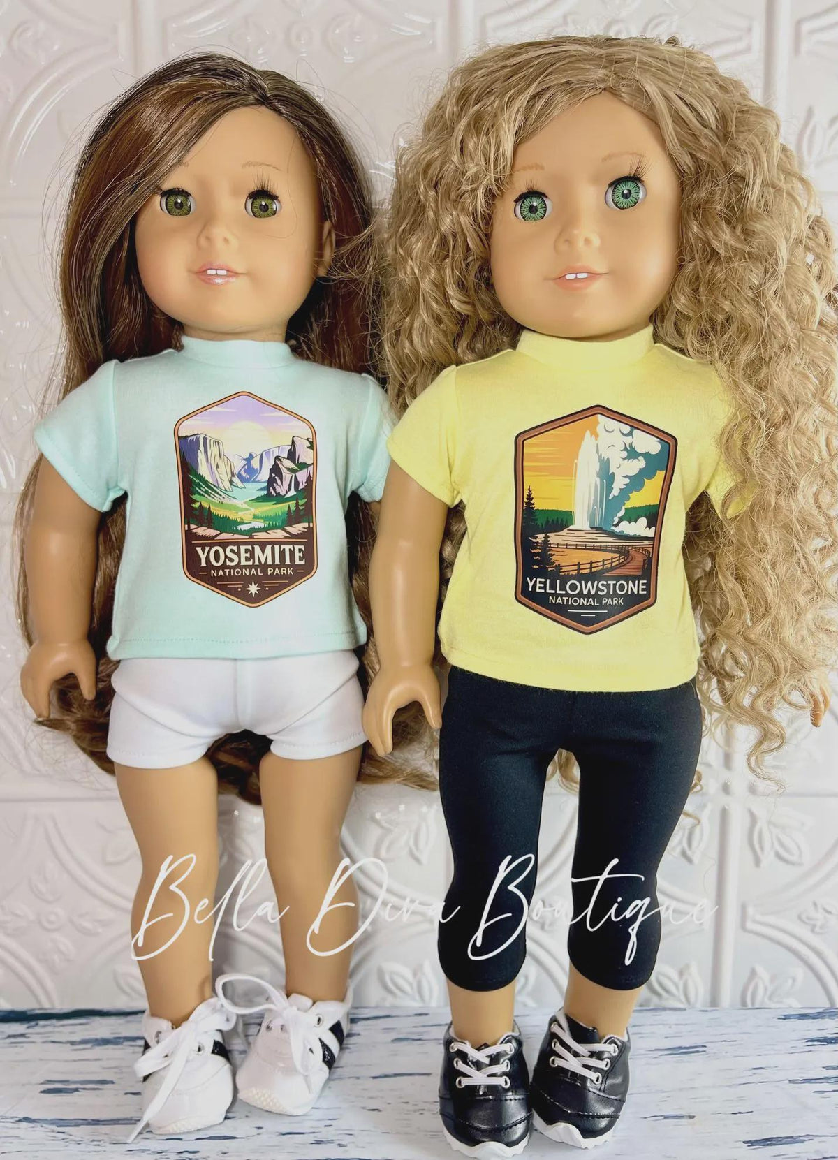 NATIONAL PARKS  18" Girl Doll T-shirts- CUSTOM Design Tees-Logo Graphic Tops Designed to fit 18 Inch Dolls