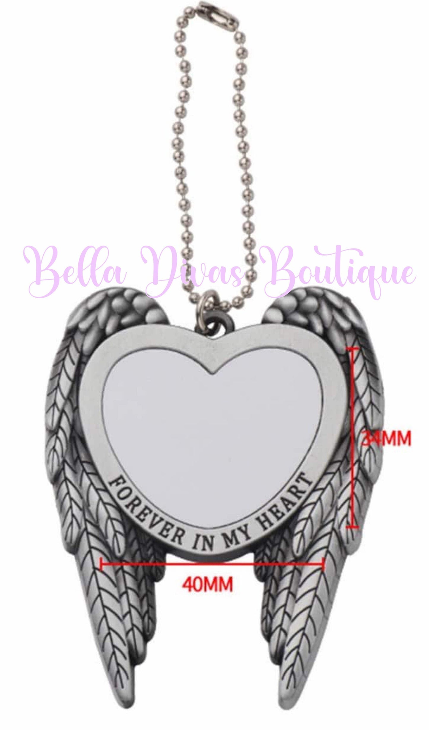 PERSONALIZED Angel Wings Photo Ornament – Forever In My Heart Remembrance Charm