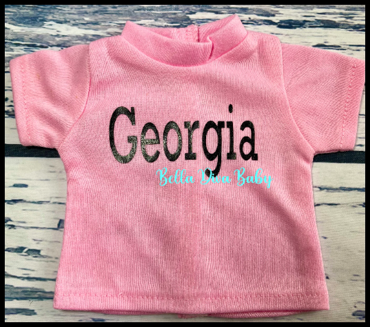 Custom Design 14.5" Doll Tees- Personalized Name doll T-shirts