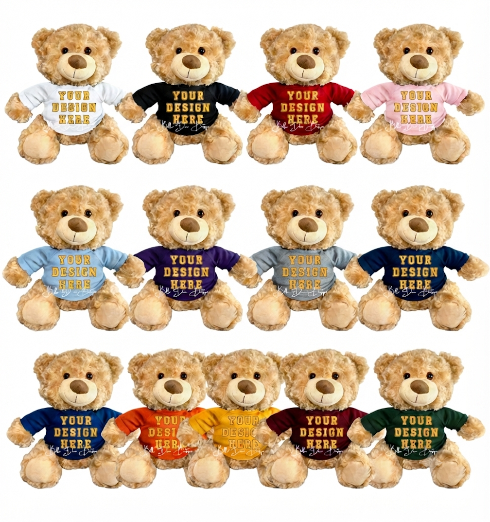 CUSTOM DESIGN Teddy Bear T-Shirt- Personalized Tee fits most Stuffed 14" Animals Plushies