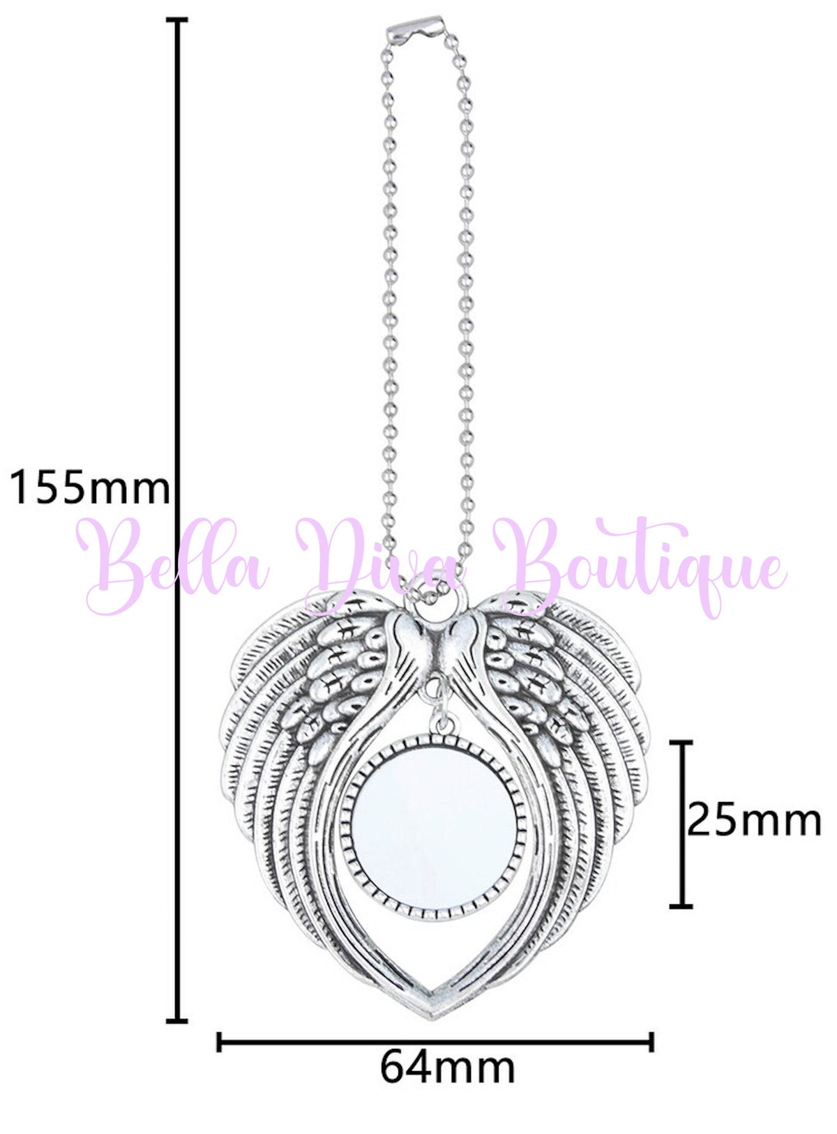Personalized Memorial Photo Ornament, Antique Silver Wings