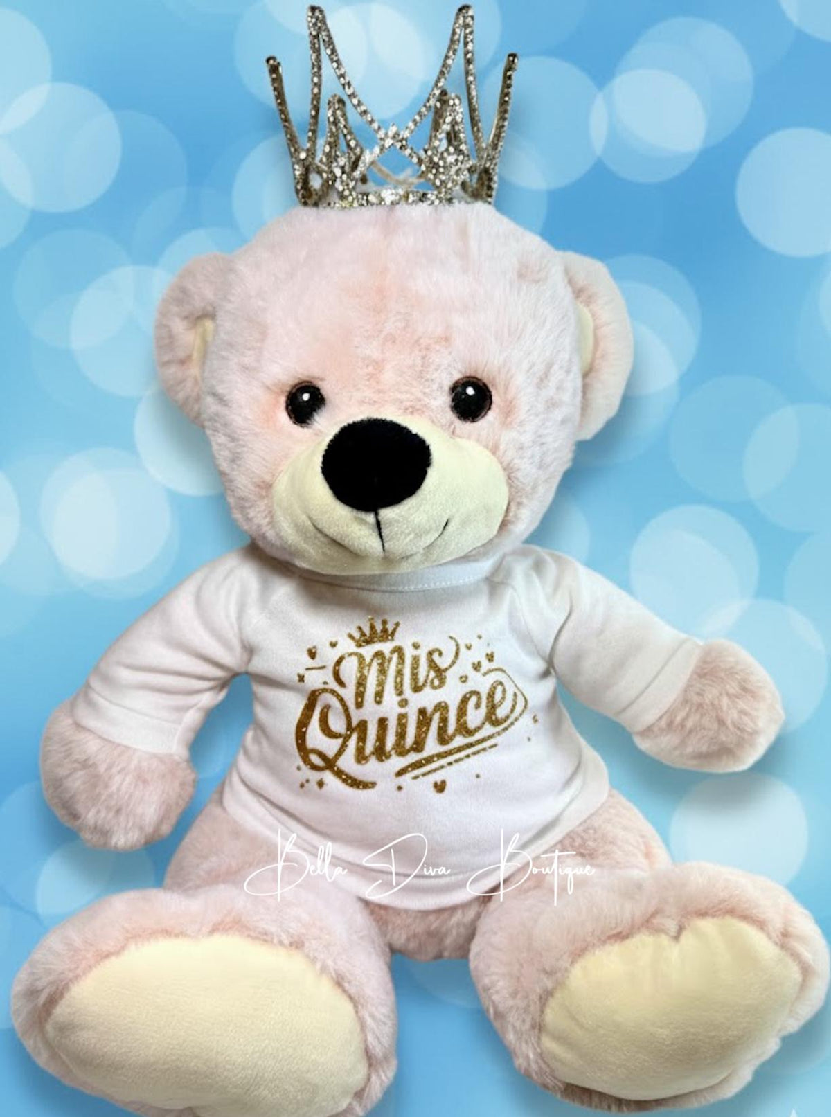 MIS QUINCE Personalized Teddy Bear Shirt: Custom Design Quinceañera Birthday Gift Made to fit most 14 inch Bears
